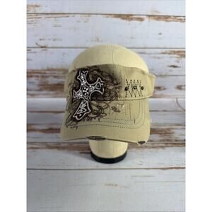 Kbethos Tan Fashion Visor – Adjustable Strapback Bling Bedazzled